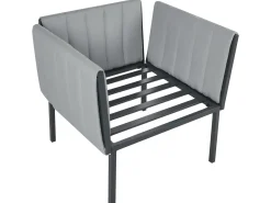 Set da giardino con tavolo 5 posti SKALA Metallo Grigio scuro