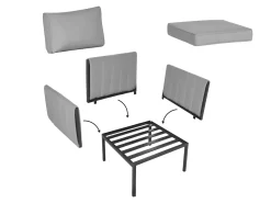 Set da giardino con tavolo 5 posti SKALA Metallo Grigio scuro