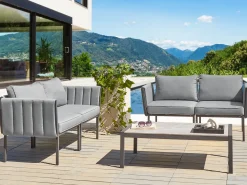 Set da giardino con tavolo 5 posti SKALA Metallo Grigio scuro