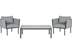Set da giardino con tavolo 5 posti SKALA Metallo Grigio scuro