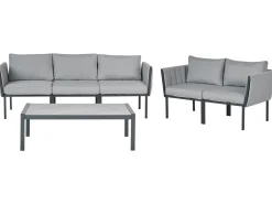 Set da giardino con tavolo 5 posti SKALA Metallo Grigio scuro