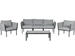 Set da giardino con tavolo 5 posti SKALA Metallo Grigio scuro