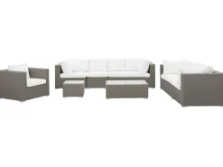 Set da giardino con tavolo 8 posti MAESTRO Modulare Rattan sintetico (PE) Tortora