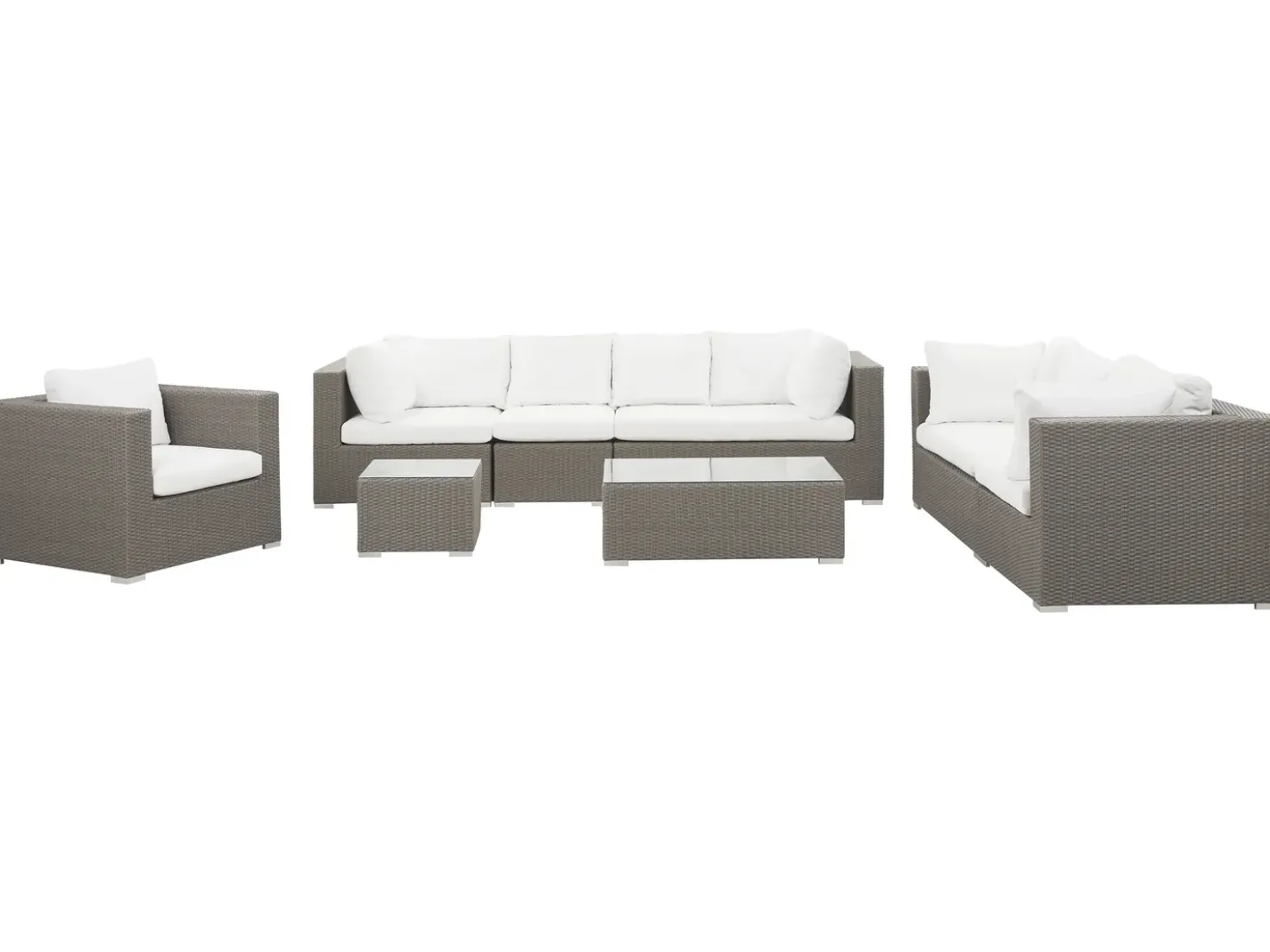 Set da giardino con tavolo 8 posti MAESTRO Modulare Rattan sintetico (PE) Tortora
