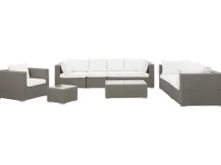 Set da giardino con tavolo 8 posti MAESTRO Modulare Rattan sintetico (PE) Tortora