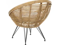 Set da giardino con tavolo 4 posti MARATEA/CESENATICO Rattan Naturale