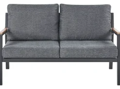 Set da giardino con tavolo 4 posti DELIA Metallo Grigio