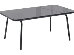 Set da giardino con tavolo 4 posti USTICA Metallo Nero