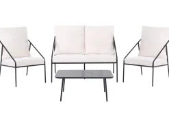 Set da giardino con tavolo 4 posti USTICA Metallo Nero