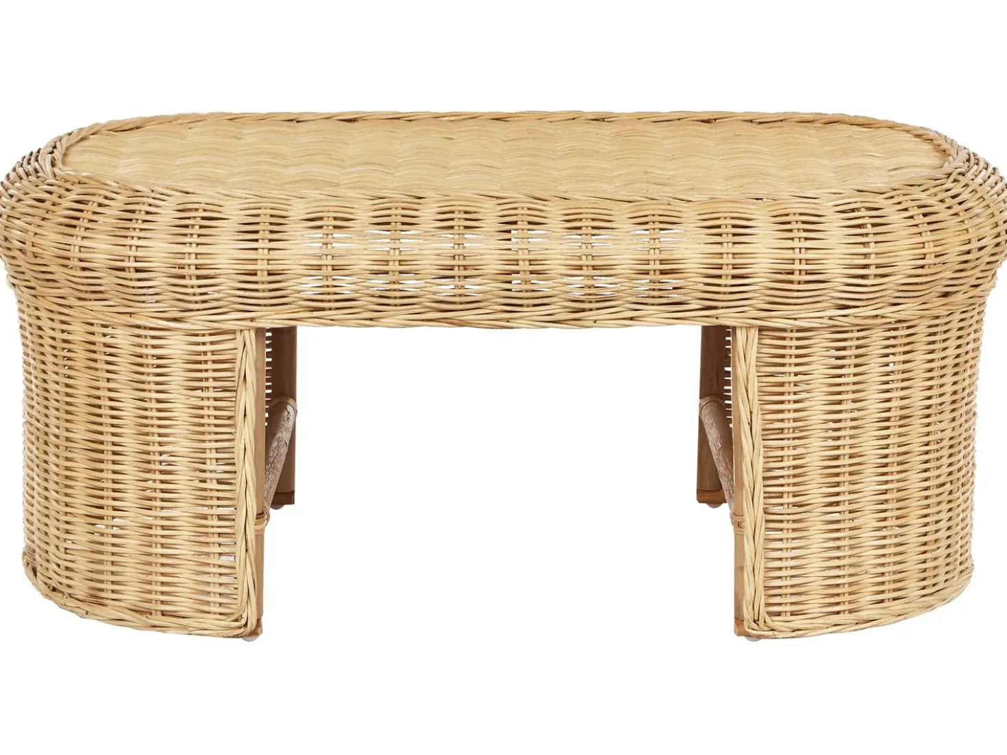 Set da giardino con tavolo 5 posti LIVADEIA Rattan Naturale
