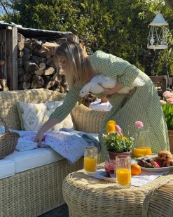 Set da giardino con tavolo 5 posti LIVADEIA Rattan Naturale