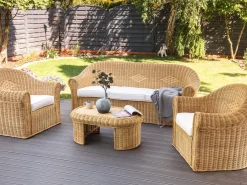 Set da giardino con tavolo 5 posti LIVADEIA Rattan Naturale