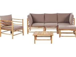 Set da giardino con tavolo 5 posti CERRETO Lato Sinistro Bambù Tortora