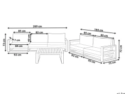 Set da giardino con tavolo 5 posti TIMOR Modulare Legno di acacia certificato Marrone chiaro