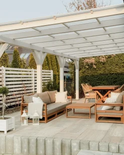 Set da giardino con tavolo 5 posti TIMOR Modulare Legno di acacia certificato Marrone chiaro