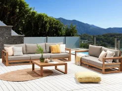 Set da giardino con tavolo 5 posti TIMOR Modulare Legno di acacia certificato Marrone chiaro