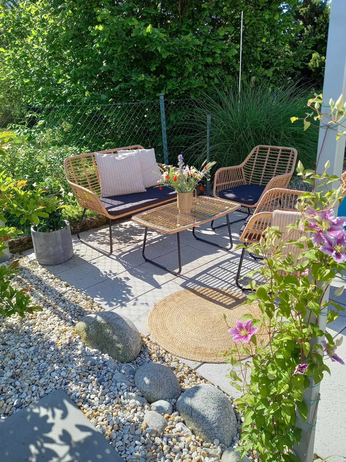 Set da giardino con tavolo 4 posti MINORI Rattan sintetico (PE) Beige