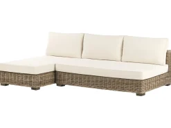 Set da giardino con tavolo 4 posti VARALLO Lato destro Modulare Rattan Grigio