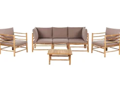 Set da giardino con tavolo 5 posti CERRETO Bambù Tortora