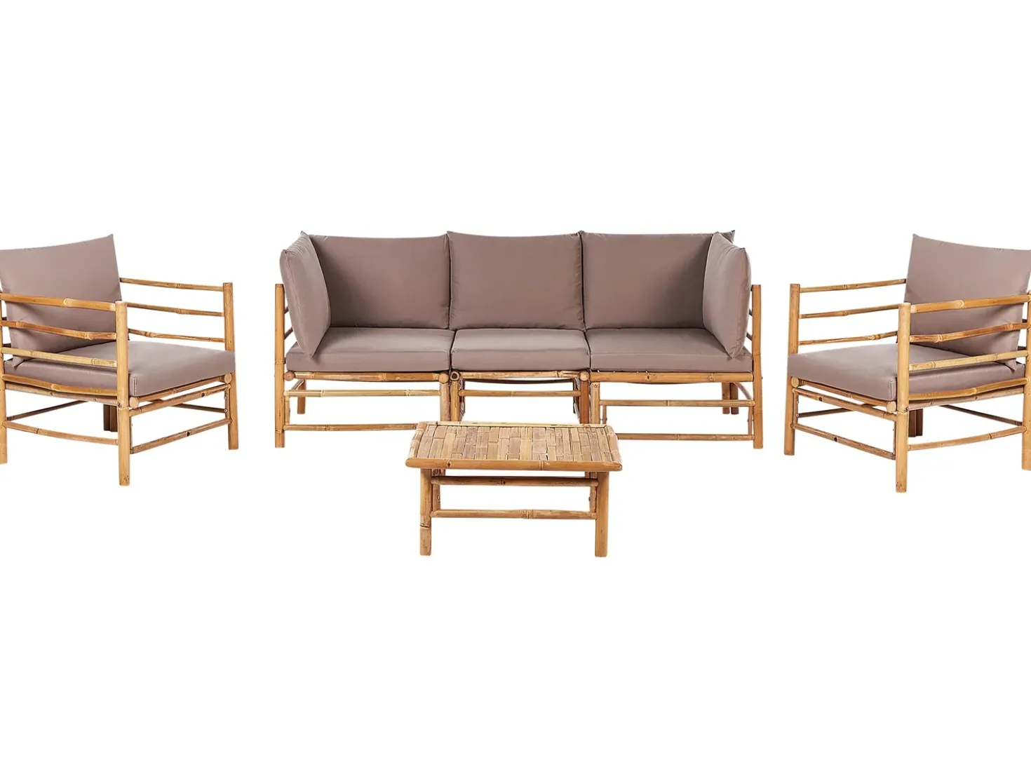 Set da giardino con tavolo 5 posti CERRETO Bambù Tortora