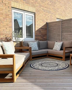 Set da giardino con tavolo 4 posti TIMOR Modulare Legno di acacia certificato Marrone scuro