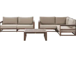 Set da giardino con tavolo 4 posti TIMOR Modulare Legno di acacia certificato Marrone scuro