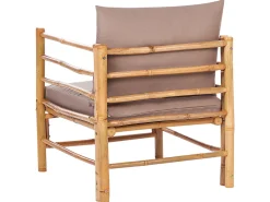 Set da giardino con tavolo 6 posti CERRETO Lato Sinistro Bambù Tortora
