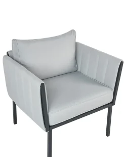 Set da giardino con tavolo 5 posti SKALA Metallo Grigio chiaro