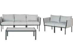 Set da giardino con tavolo 5 posti SKALA Metallo Grigio chiaro