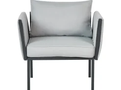 Set da giardino con tavolo 5 posti SKALA Metallo Grigio chiaro