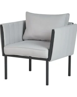 Set da giardino con tavolo 5 posti SKALA Metallo Grigio chiaro