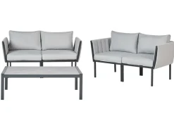 Set da giardino con tavolo 5 posti SKALA Metallo Grigio chiaro