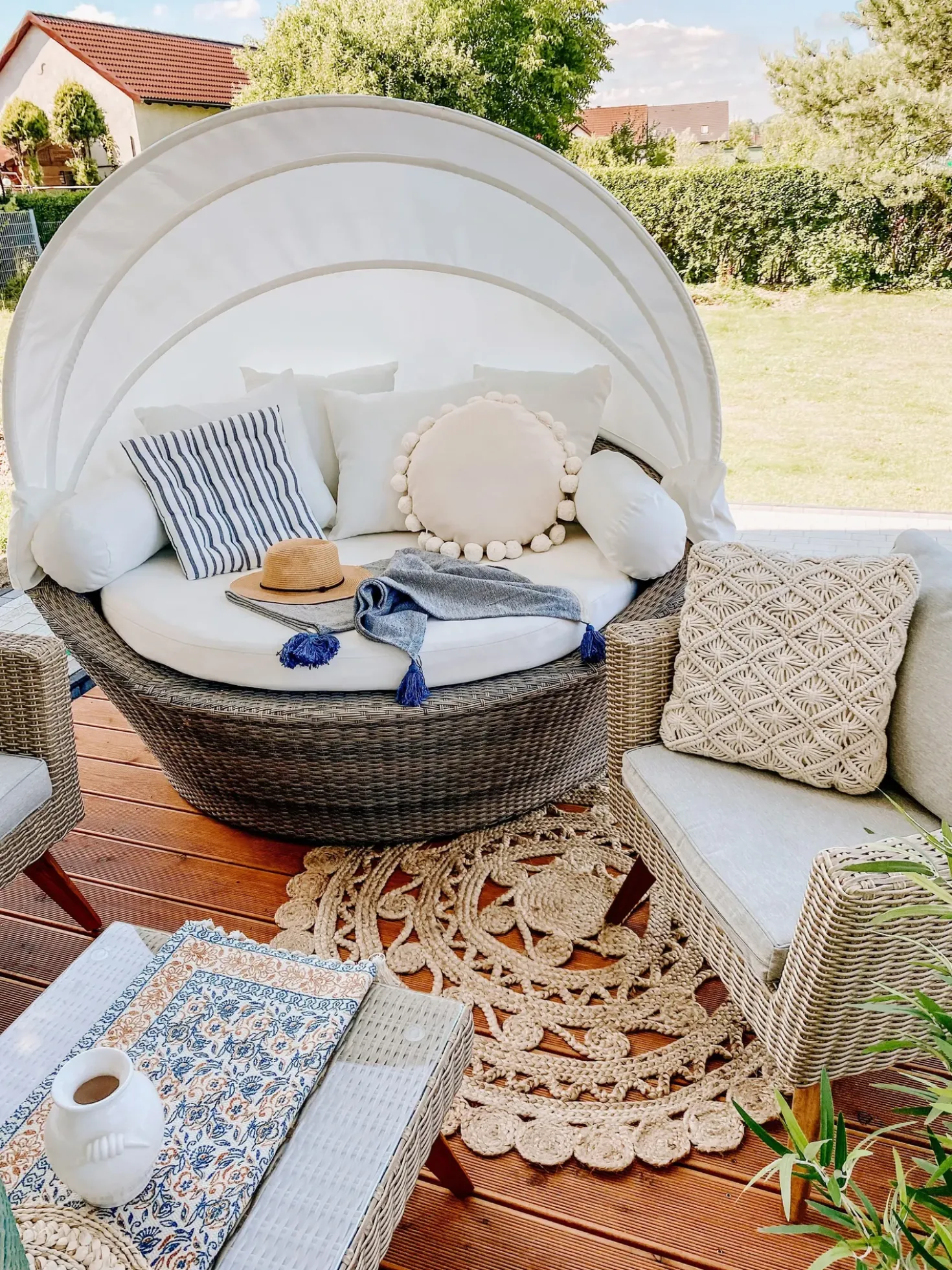 Set da giardino con tavolo 5 posti VITTORIA Rattan sintetico (PE) Grigio