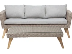 Set da giardino con tavolo 5 posti VITTORIA Rattan sintetico (PE) Grigio