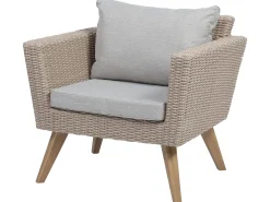 Set da giardino con tavolo 5 posti VITTORIA Rattan sintetico (PE) Grigio