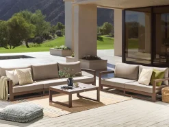 Set da giardino con tavolo 5 posti TIMOR Modulare Legno di acacia certificato Marrone scuro