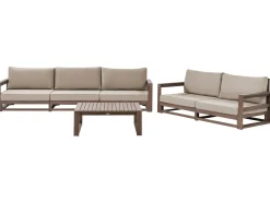 Set da giardino con tavolo 5 posti TIMOR Modulare Legno di acacia certificato Marrone scuro