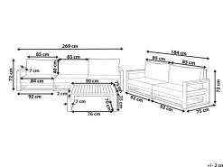 Set da giardino con tavolo 5 posti TIMOR Modulare Legno di acacia certificato Marrone scuro