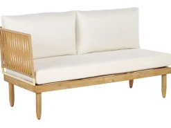 Set da giardino con tavolo 4 posti CREMONA Lato Sinistro Legno d'acacia Bianco sporco