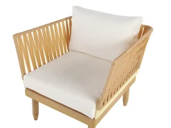 Set da giardino con tavolo 4 posti CREMONA Lato Sinistro Legno d'acacia Bianco sporco