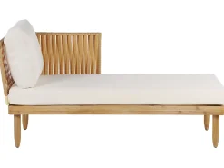 Set da giardino con tavolo 4 posti CREMONA Lato Sinistro Legno d'acacia Bianco sporco