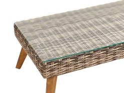 Set da giardino con tavolo 5 posti VITTORIA XL Rattan sintetico (PE) Verde oliva