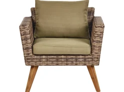 Set da giardino con tavolo 5 posti VITTORIA XL Rattan sintetico (PE) Verde oliva