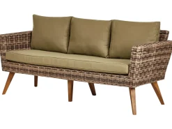 Set da giardino con tavolo 5 posti VITTORIA XL Rattan sintetico (PE) Verde oliva
