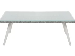 Set da giardino con tavolo 4 posti RAGUSA Rattan sintetico (PE) Bianco sporco