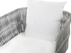 Set da giardino con tavolo 4 posti RAGUSA Rattan sintetico (PE) Bianco sporco