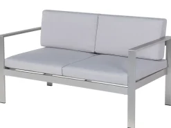 Set da giardino con tavolo 4 posti SALERNO Metallo Grigio chiaro