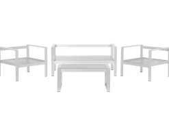 Set da giardino con tavolo 4 posti SALERNO Metallo Grigio chiaro