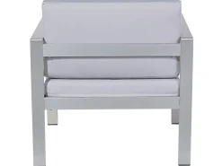 Set da giardino con tavolo 4 posti SALERNO Metallo Grigio chiaro