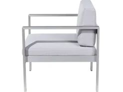 Set da giardino con tavolo 4 posti SALERNO Metallo Grigio chiaro